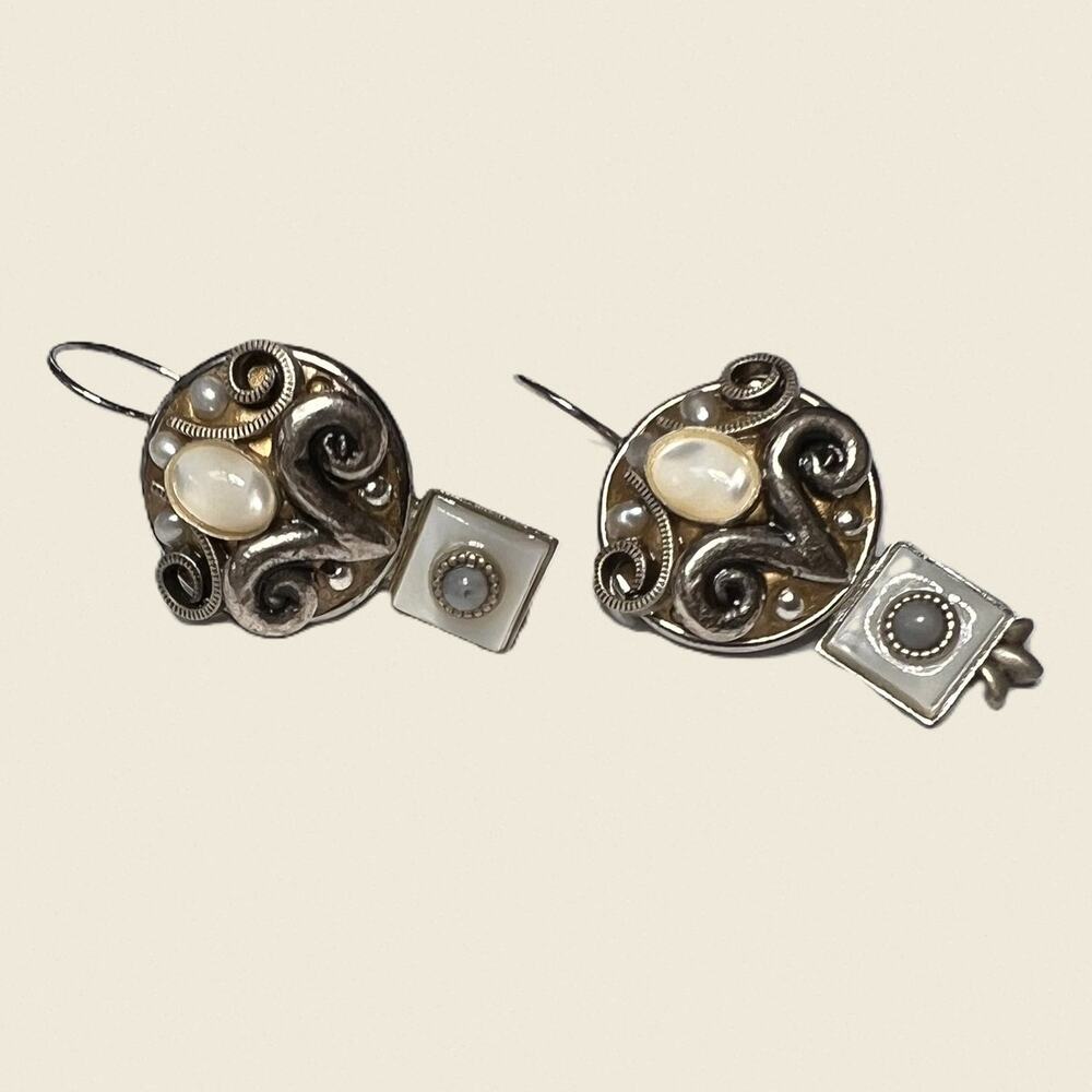 Michal Golan Filigree Mother of Pearl Earrings